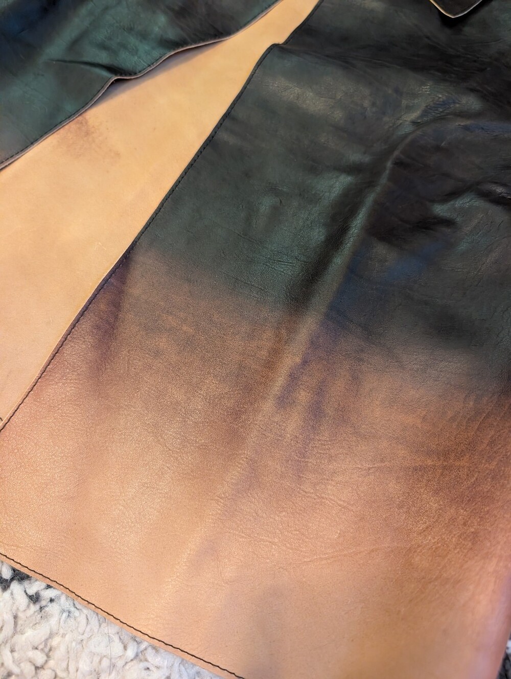 PRADA ombre brown leather jacket sz 40 - Picture 2 of 5